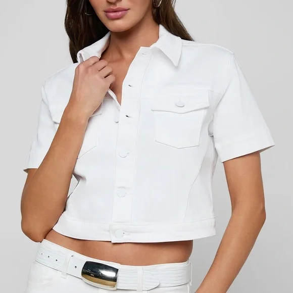 NWT L’AGENCE white kristie crop jacket ($395)